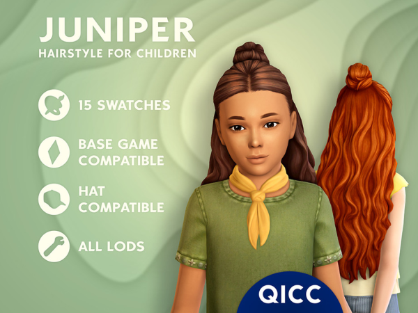 Maxis Match Juniper Hair - The Sims 4 Custom Content