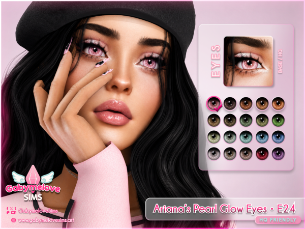Mix Arianas Pearl Glow Eyes E24 Default Contacts - The Sims 4 Custom Content