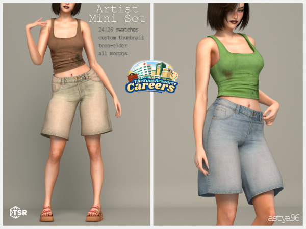 Alpha Artist Mini Set by astya96cc - The Sims 4 Custom Content