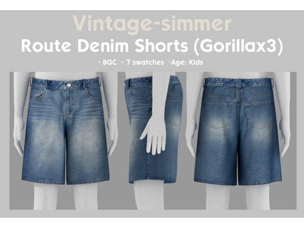 Alpha Route Denim Shorts simmer by vintage - The Sims 4 Custom Content