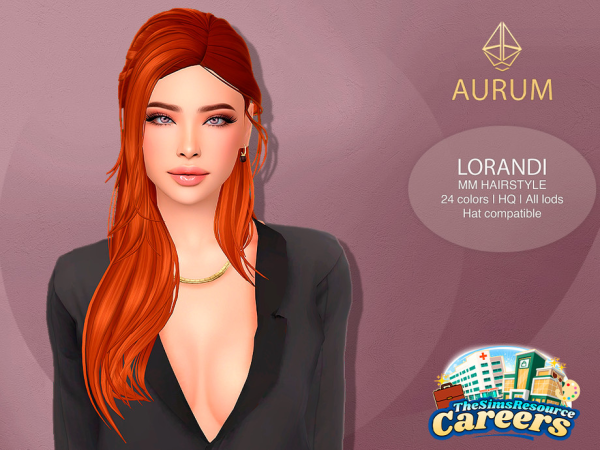 Maxis Match Aurum Lorandi hairstyle set - The Sims 4 Custom Content