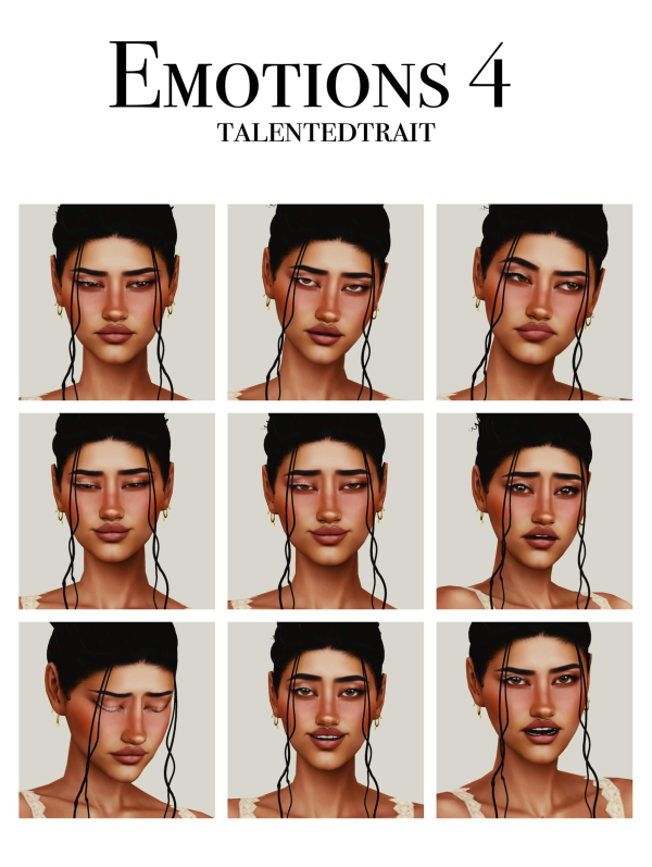 Mix [talentedtrait] Emotions 4 by simsfinds - The Sims 4 Custom Content