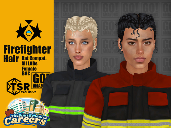 Maxis Match Firefighter Hair - The Sims 4 Custom Content