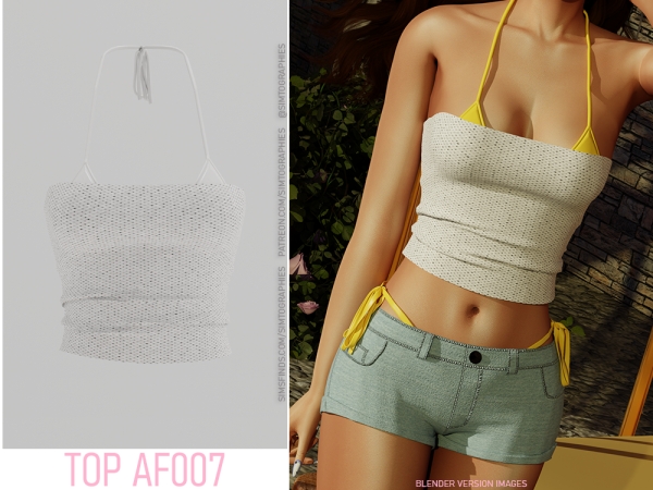 Alpha Top AF007 - The Sims 4 Custom Content