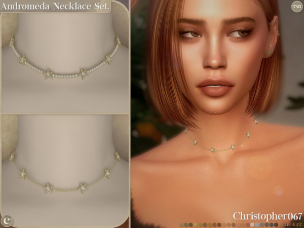 Alpha Andromeda Necklace Set Diamond Studded Star Charm Necklaces Christopher067 - The Sims 4 Custom Content