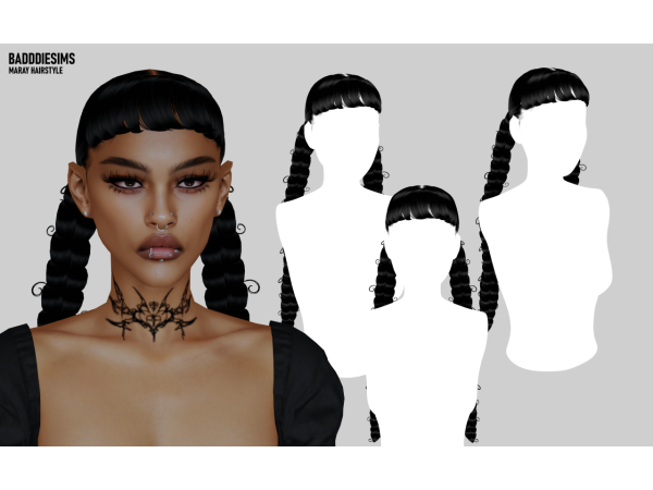 Alpha BADDDIESIMS MARAY HAIRSTYLE - The Sims 4 Custom Content