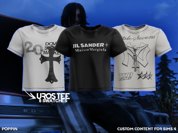 Alpha POPPIN Uros Tee (Standard Version) - The Sims 4 Custom Content