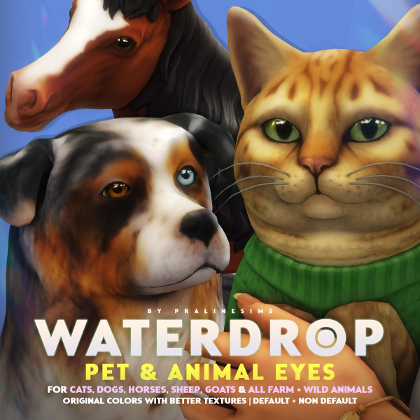 Maxis Match WATERDROP Pet Animal Eyes by simsfinds - The Sims 4 Custom Content