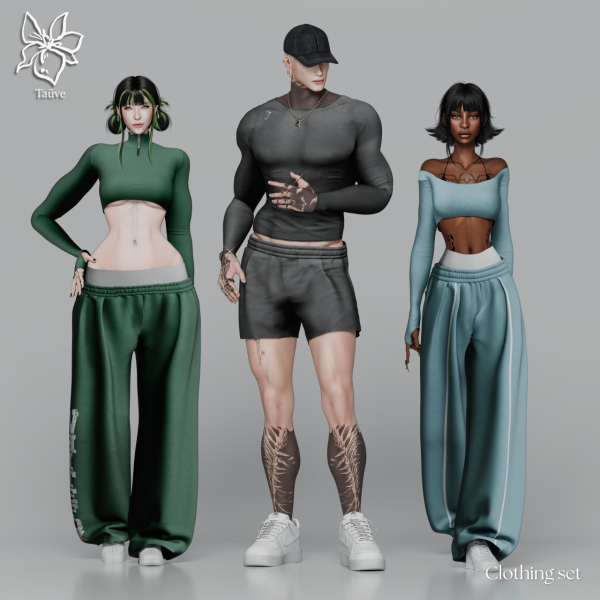 Alpha GYMRAT CLOTHING SET PT1 by simsfinds - The Sims 4 Custom Content