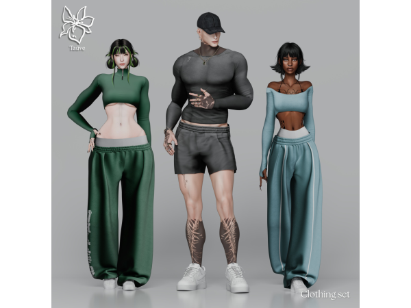 Alpha GYMRAT CLOTHING SET PT1 by tauve - The Sims 4 Custom Content