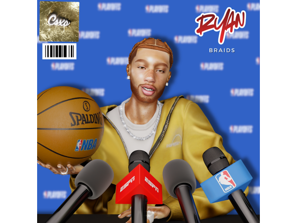 Alpha Ryan Braids by cecesimsxo - The Sims 4 Custom Content