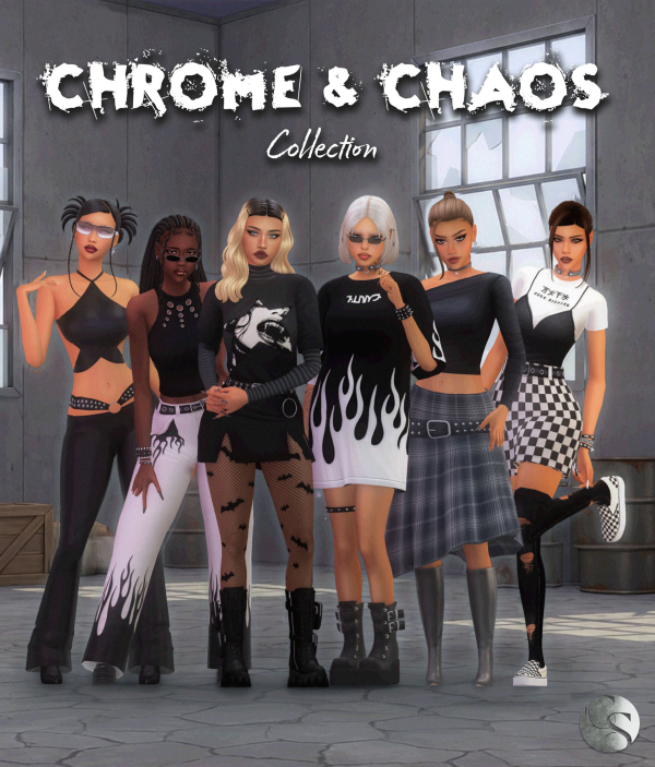 Maxis Match CAMUFLAJE Chrome Chaos Collection by simsfinds - The Sims 4 Custom Content