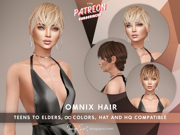 Sims 4 Alpha Short Female Hairstyles CC: Omnix