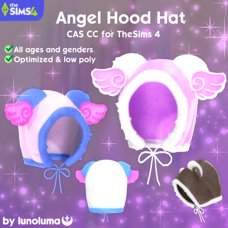 Maxis Match Angel Hood Hat CAS for - The Sims 4 Custom Content