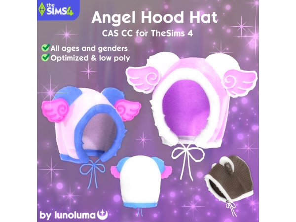 Maxis Match Angel Hood Hat CAS for - The Sims 4 Custom Content
