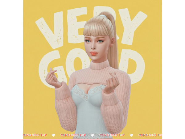 Maxis Match CUPID KISS CROP TOP by verygoodsims - The Sims 4 Custom Content