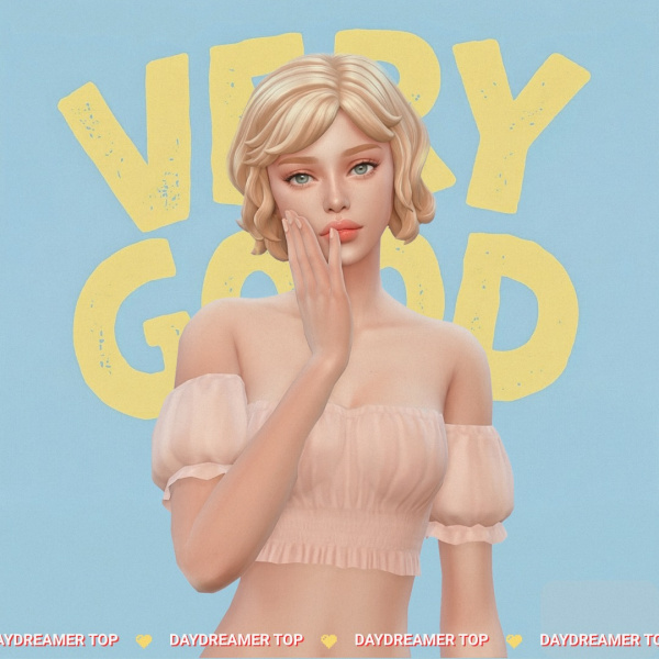Maxis Match DAYDREAMER CROP TOP by simsfinds - The Sims 4 Custom Content