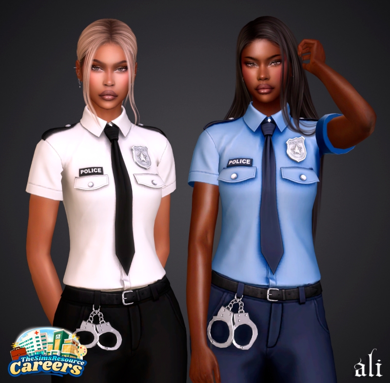 Alpha Careers POLICE uniform f by ali - The Sims 4 Custom Content