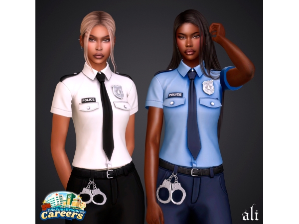 Alpha Careers POLICE uniform f - The Sims 4 Custom Content