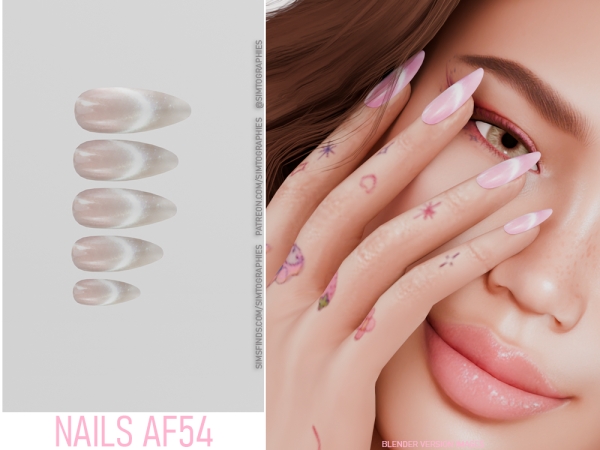 Alpha Nails AF54 - The Sims 4 Custom Content