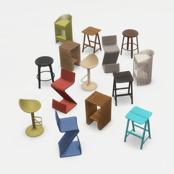 Mix DODO Bar Stool Series by buq - The Sims 4 Custom Content