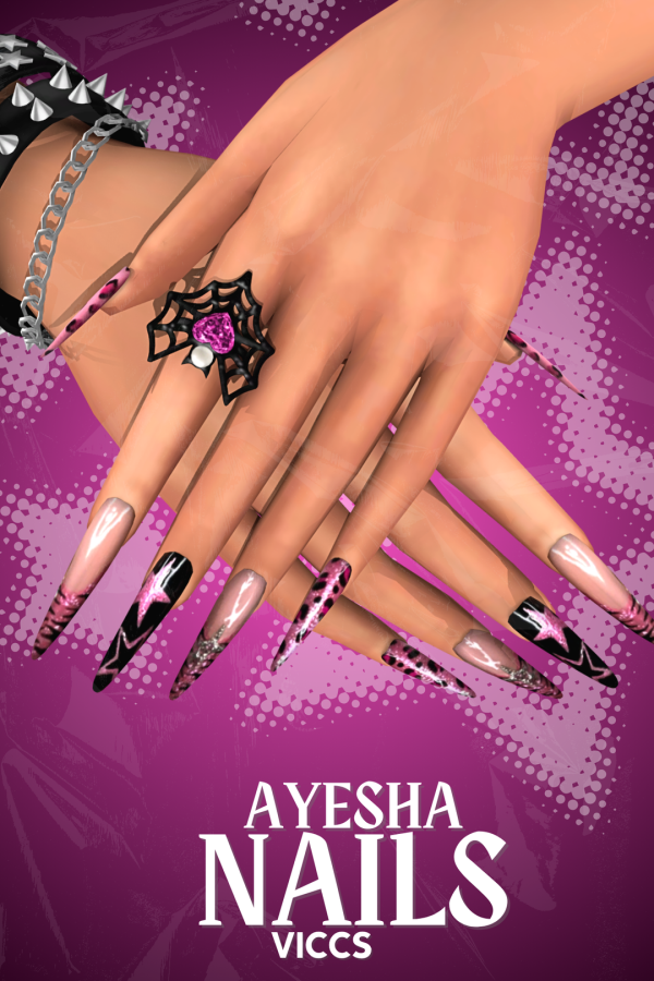 Mix VICCS_ AYESHA NAILS (TEEN ELDER) by viccs - The Sims 4 Custom Content