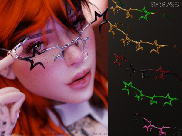 Mix Star glasses - The Sims 4 Custom Content