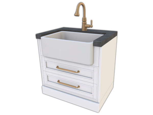 Maxis Match Comiko Modern Farm Kitchen Sink Marble Countertop - The Sims 4 Custom Content