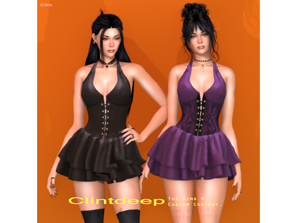 Alpha Clintdeep Isabella Mini Dress Halter - The Sims 4 Custom Content