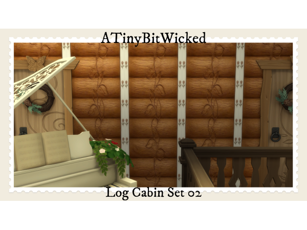 Alpha Floral Log Cabin Set - The Sims 4 Custom Content