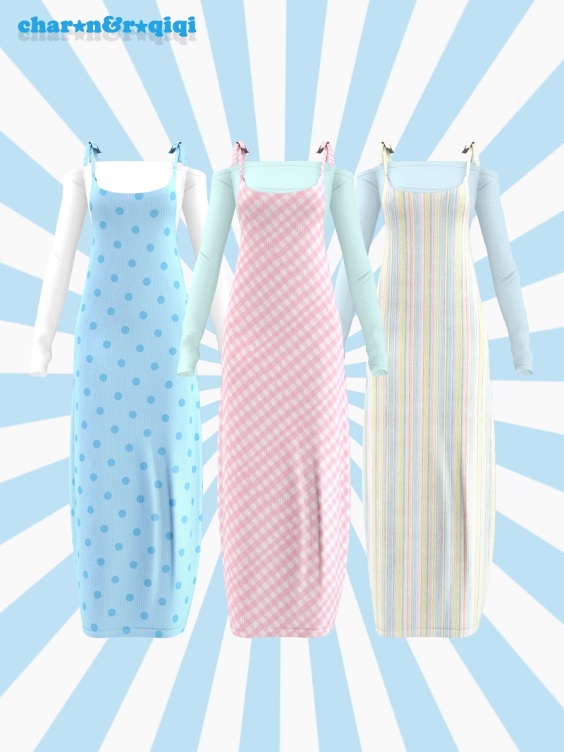 Mix [charonroqiqi]N25_dress by roqiqi - The Sims 4 Custom Content