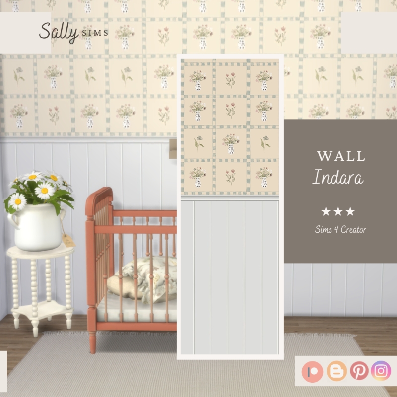 Alpha Wall INDARA (Gift) by sally4sims - The Sims 4 Custom Content