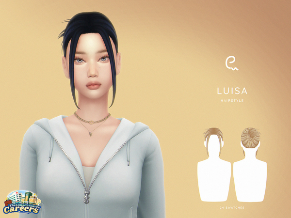 Maxis Match Luisa Hairsyle by Enriques4 - The Sims 4 Custom Content