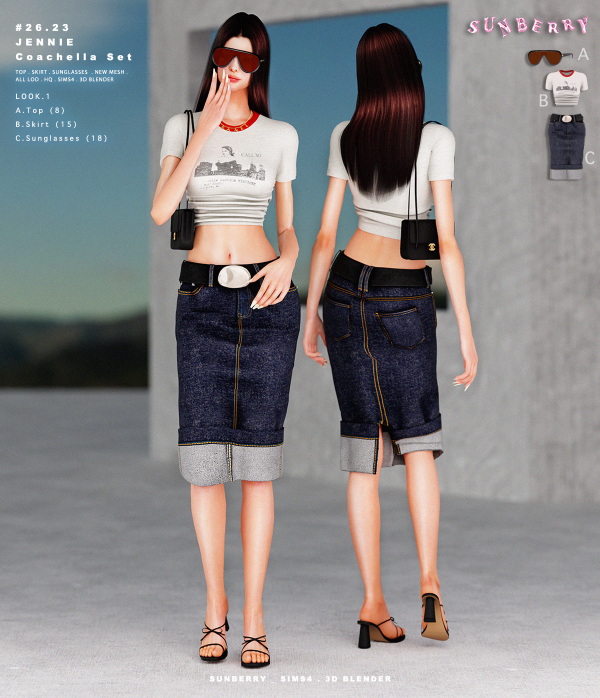 Alpha [SUNBERRY]2623_JENNIE Coachella by simsfinds - The Sims 4 Custom Content