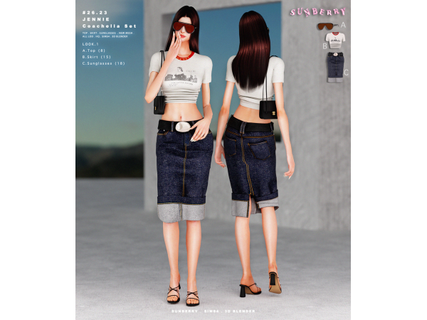 Alpha [SUNBERRY]2623_JENNIE Coachella - The Sims 4 Custom Content
