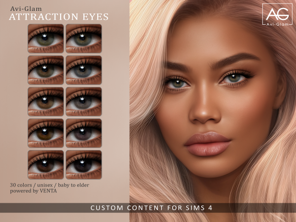 Alpha Attraction Eyes - The Sims 4 Custom Content