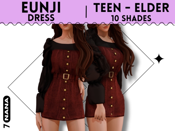 Maxis Match 7NANA (Eunji) Dress for Teen - The Sims 4 Custom Content