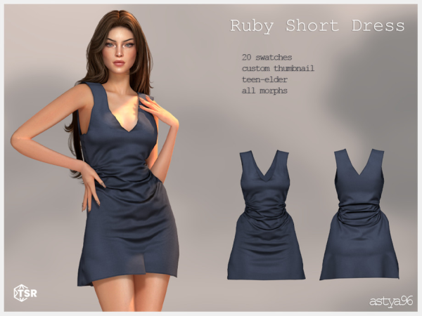 Alpha Ruby Short Dress by astya96cc - The Sims 4 Custom Content