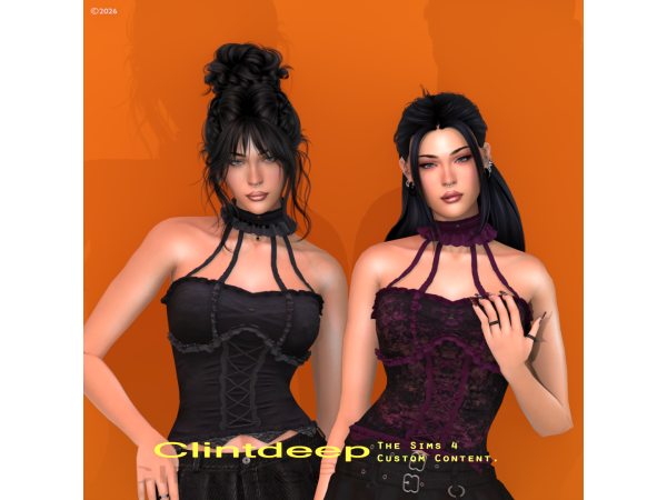 Alpha Clintdeep Succubus Laced Corset Top - The Sims 4 Custom Content