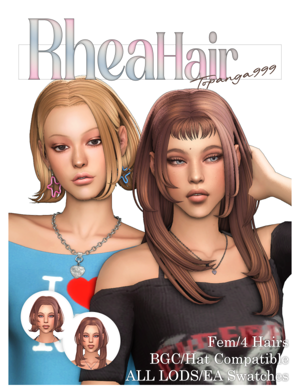 Maxis Match Rhea Hair by simsfinds - The Sims 4 Custom Content