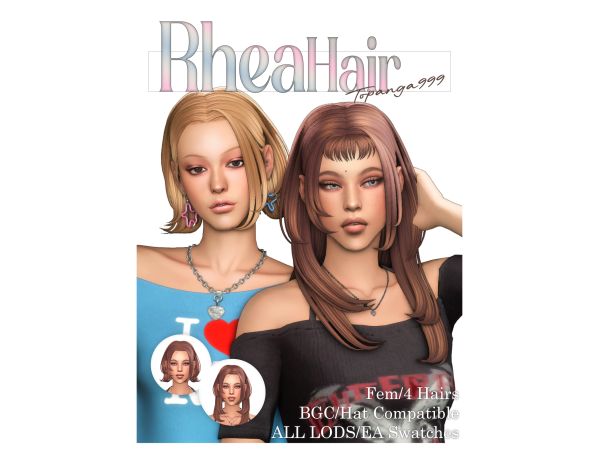 Maxis Match Rhea Hair by topanga999 - The Sims 4 Custom Content