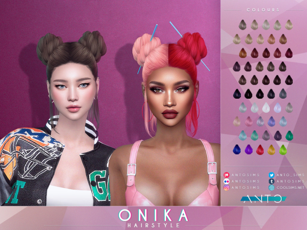 Alpha Onika Hairstyle by Anto - The Sims 4 Custom Content