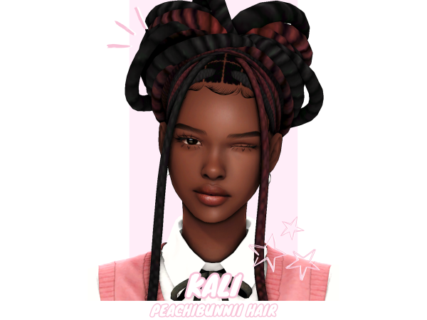Maxis Match Kali Hair by Peachibunnii - The Sims 4 Custom Content