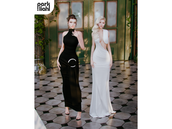 Alpha PARKLIAH BRUNA AND GABRIELA DRESS (SIMS 4 BLENDER VERSION) - The Sims 4 Custom Content