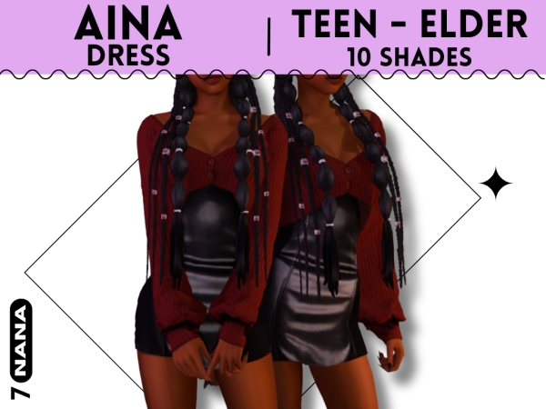 Maxis Match 7NANA (Aina) Dress for Teen - The Sims 4 Custom Content