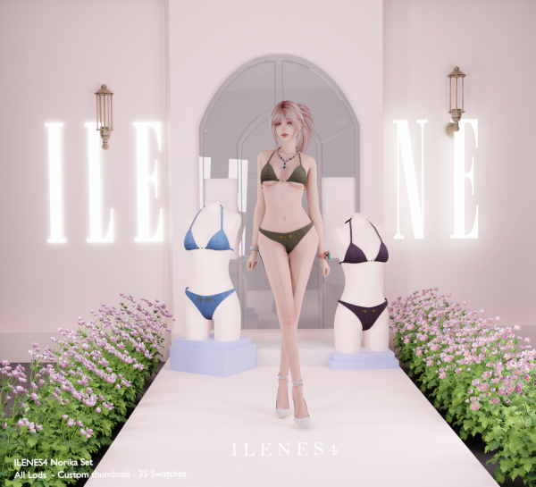 Alpha ILN Norika Bikini Lingerie by ilenes4 - The Sims 4 Custom Content
