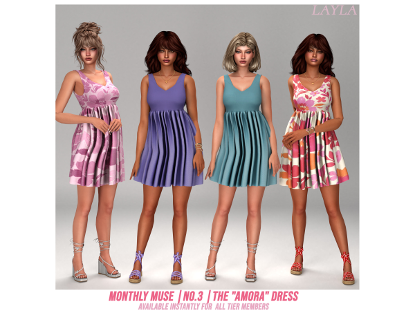 Alpha patreon The Monthly Muse No2 The Amora Dress - The Sims 4 Custom Content
