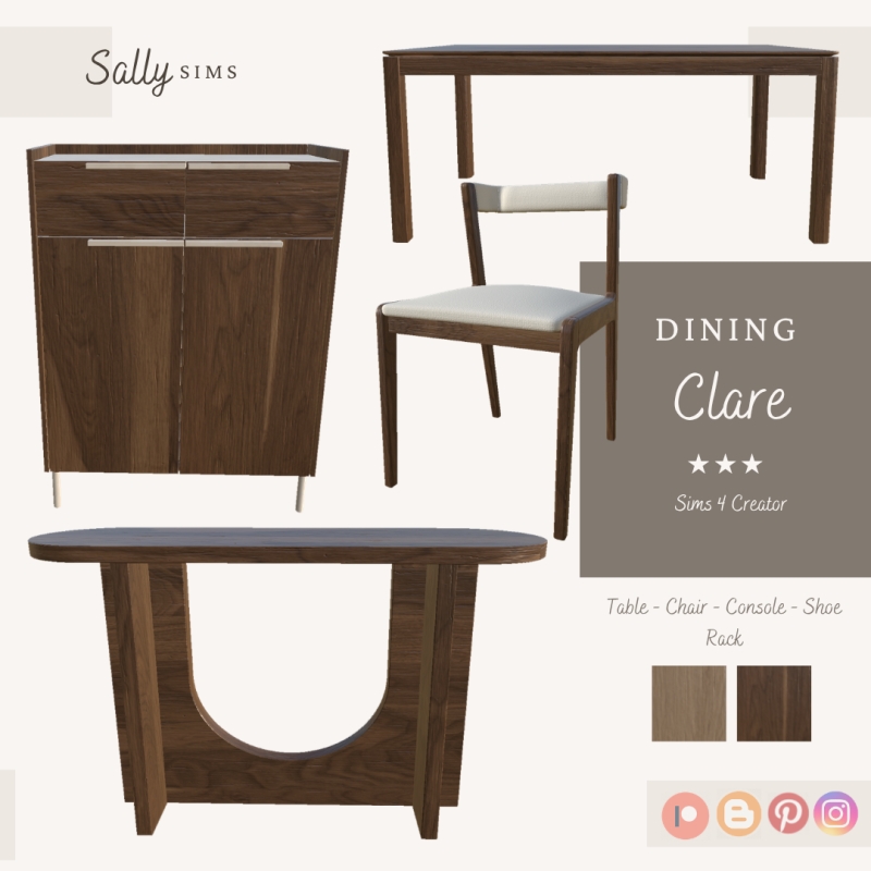 Alpha Dining CLARE by sally4sims - The Sims 4 Custom Content