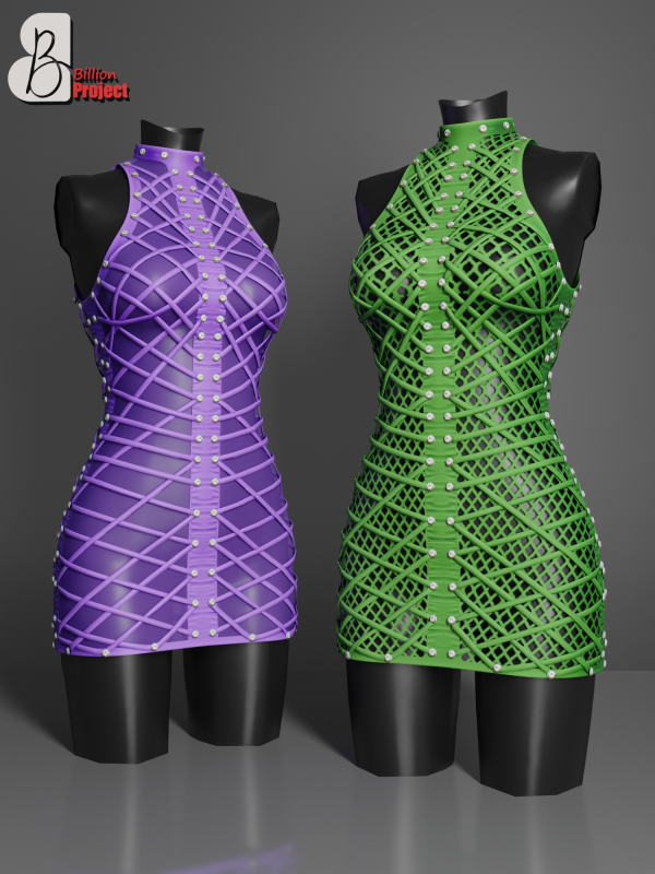 Alpha BillionProject Bellaty Mini dress by billion_project666 - The Sims 4 Custom Content