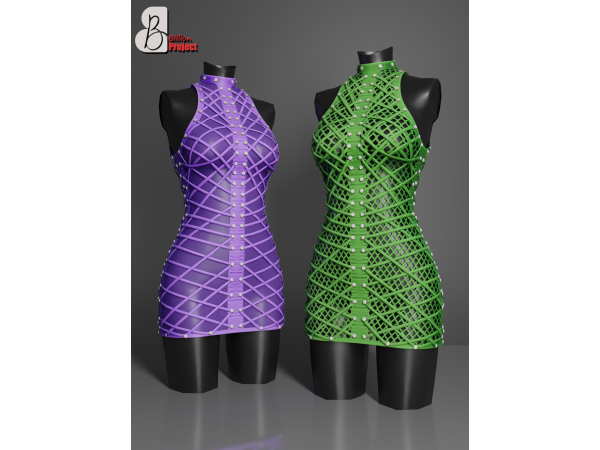 Alpha BillionProject Bellaty Mini dress - The Sims 4 Custom Content